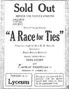 Newspaper clipping of A Race for Ties: Sold Out